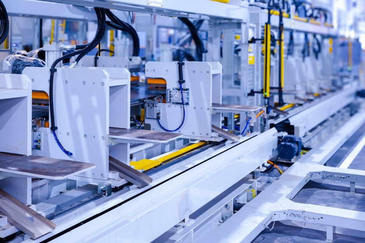 Precision manufacturing equipment inside a clean production facility